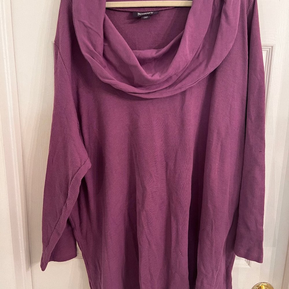 Roaman's, Knit Tunic, Long Sleeves, Lavender